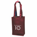 Wine Bag - 2 Bottle Non-Woven Tote Bag (7"x3"x11") - Screen Print